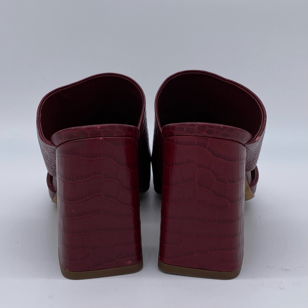 Vince Nelda Cutout Croc Leather Mules in Chianti - Picture 9 of 11